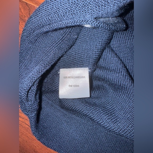 W by Worth Navy Cropped Cardigan with White Buttons - Picture 3 of 5